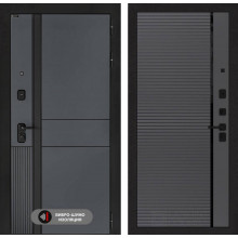 Входная дверь EVOLAB 22 - Графит софт, черная вставка