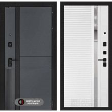 Входная дверь EVOLAB 31 - Белый софт, зеркальная вставка с тонировкой